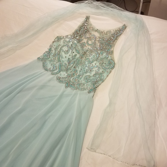 Aqua PromGirl Prom Dress Size Large - Picture 2 of 7